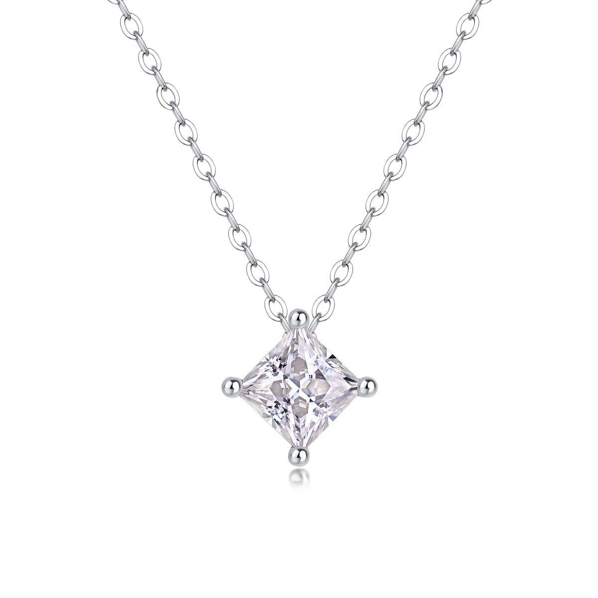 1Keep The Luxury Fashion Diamond Pendant Necklace Set With Mosan Diamond Silver Ornaments Prohibit Tk Sales