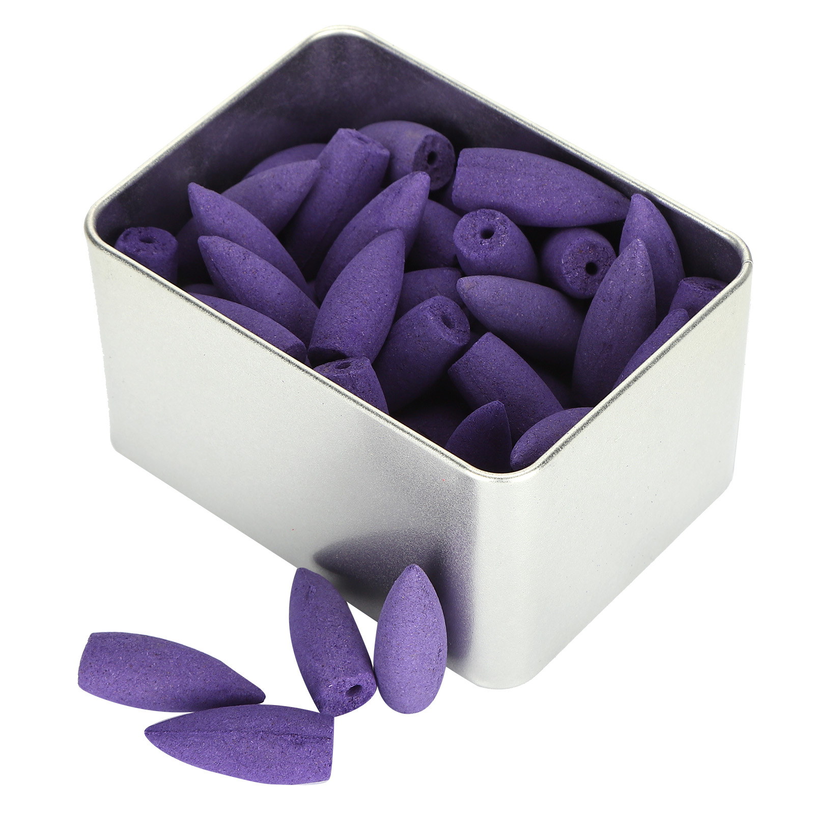 50Pcs Backflow Incense Cones Waterfall Natural Scents Fragrance Air Purification With Iron BoxLavender