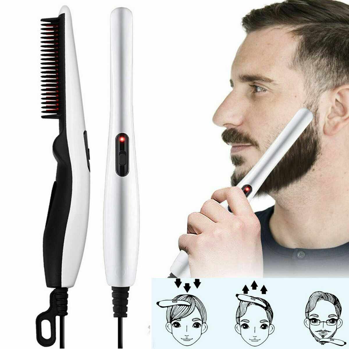 Negative Ion Hair Straightener Styling Comb Hot Comb Press Beard Brush For Men Must Provide A Hazardous Materials Shipping Label For Self-pi